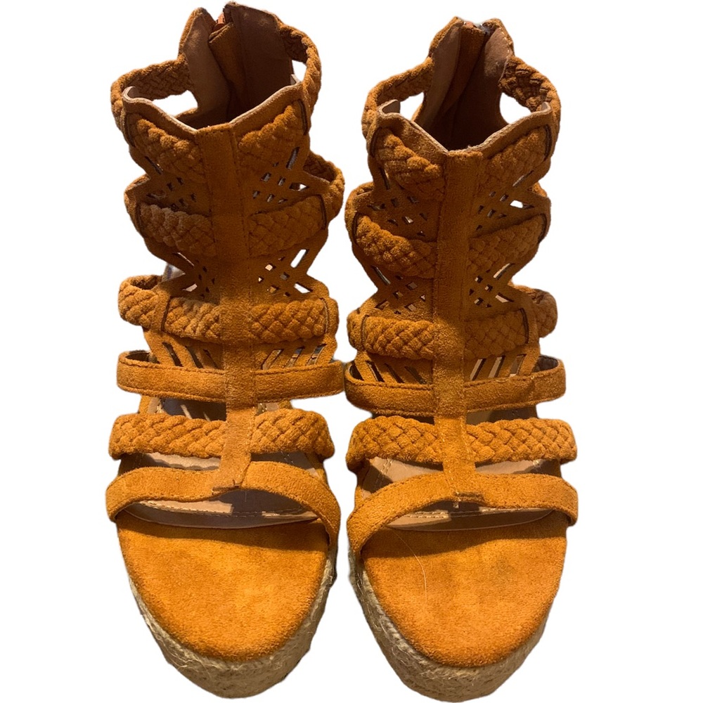 Mata Orange Suede Wedge Heel
